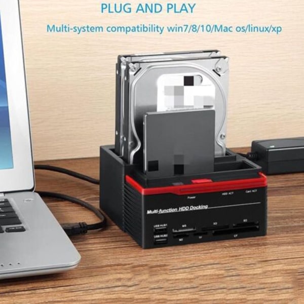 Mobil hårddisk dockningsstation USB kortläsare EU PLUG