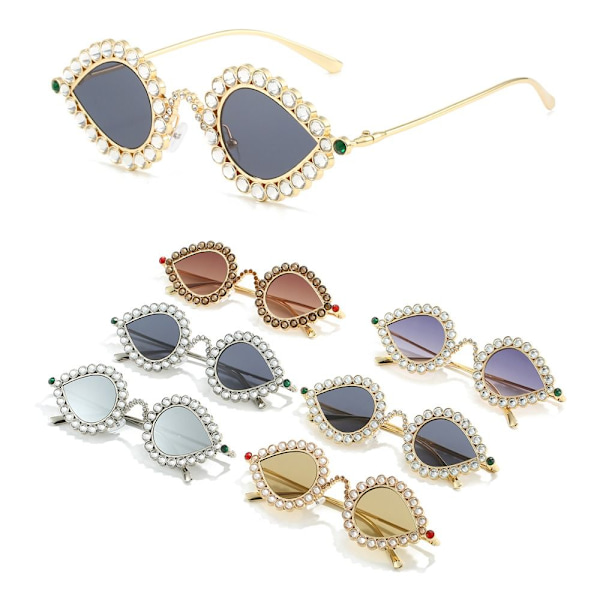 Rhinestone Aurinkolasit Diamond aurinkolasit GOLD-GOLD GOLD-GOLD Gold-Gold