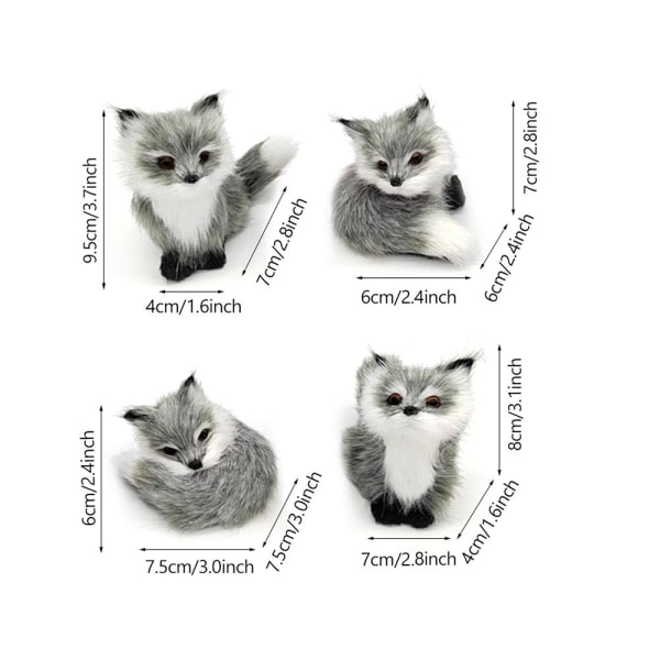 Simulering Furry Fox Model Rævefigurer BRUN C C Brown C-C