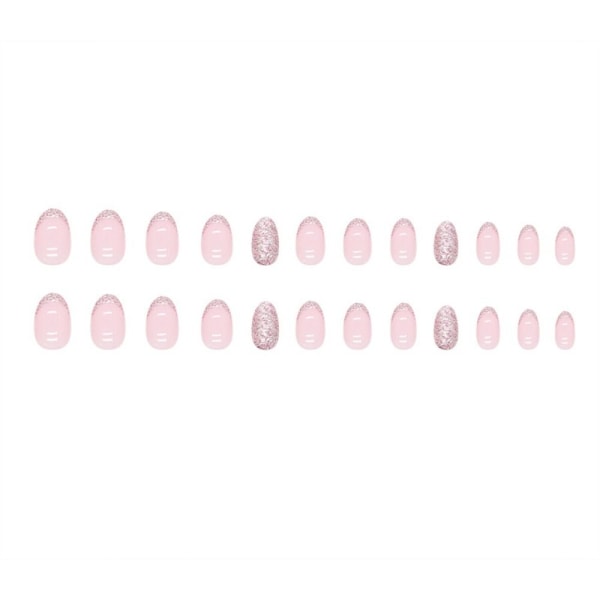 24 stk Fake Nails Long French Oval W495