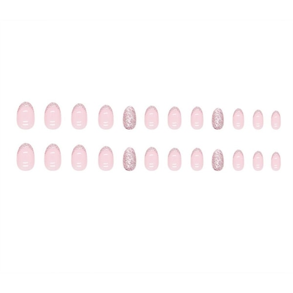 24st Fake Nails Long French Oval W495