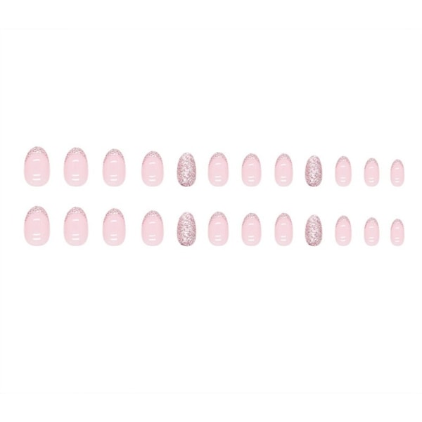 24st Fake Nails Long French Oval W495