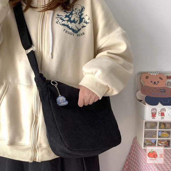 Corduroy Crossbody Bag Axelväska KHAKI Khaki