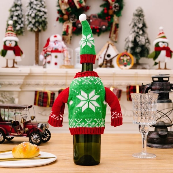 Julchampagneflaskhatt Vinflaskpåse C C C