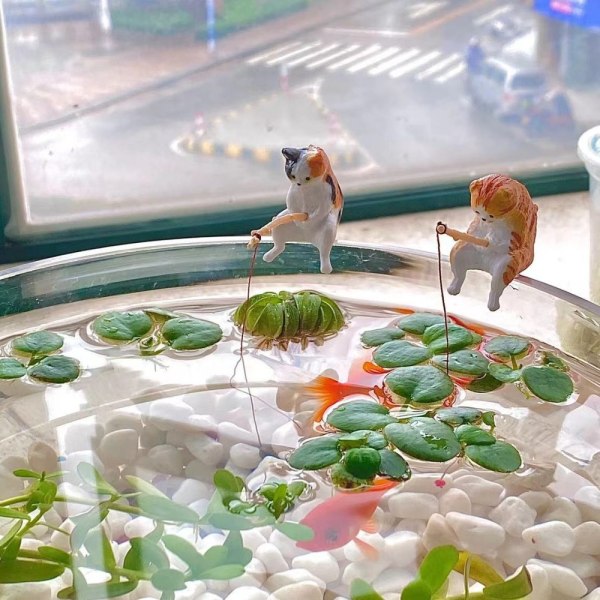 Fiskekattprydnader Katter Fiskefigur 1 1 1