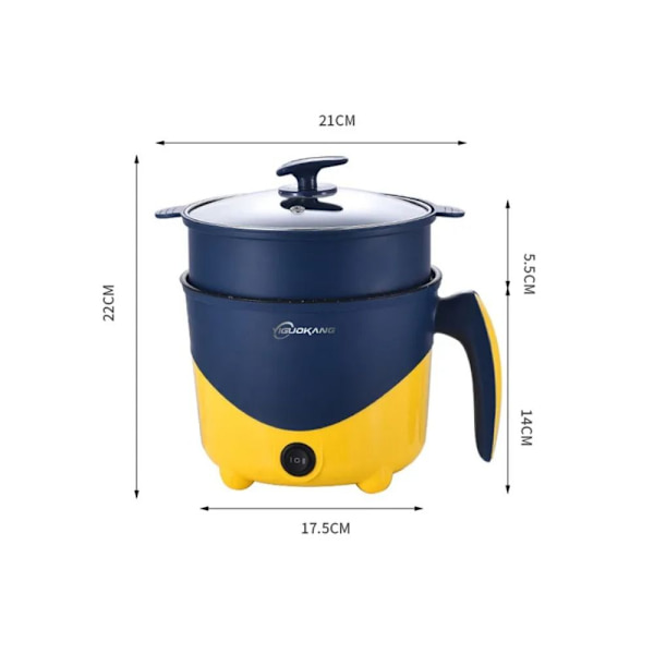 Mini sähköinen ruoanlaitto Sähköinen riisinkeitin SININEN KAKSOISKERTOS Blue Double layer