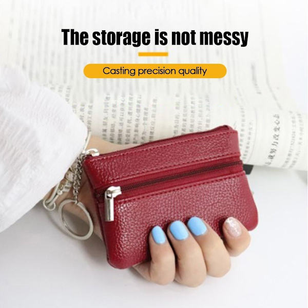 2kpl Mini Short Wallet PU-nahkainen PUNAINEN red