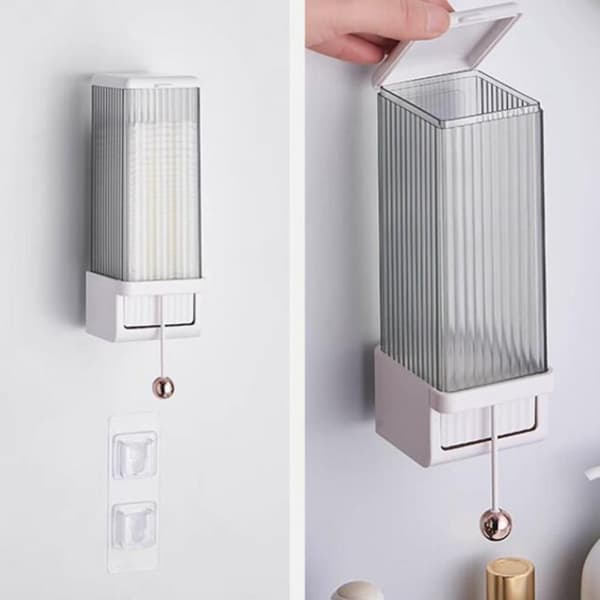Makeup Bomull Oppbevaringsboks Bomull Pad Dispenser HVIT white