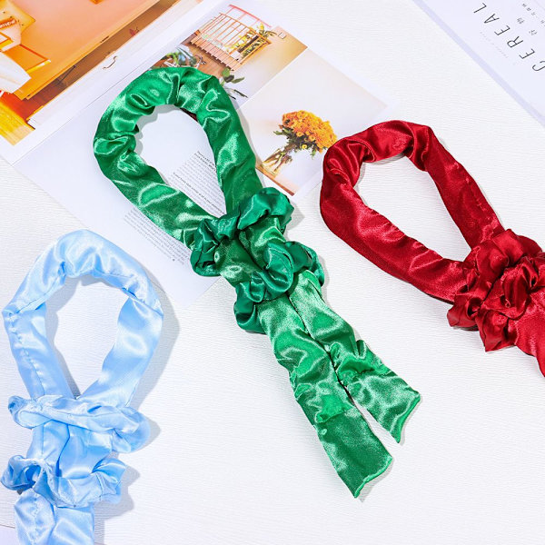 Heatless Curl Ribbon Pannband Lazy Curler WINE RED Wine Red