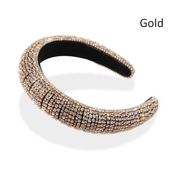 Rhinestone Pearl Haiband Wedding Headdress Full Crystal GOLD gold