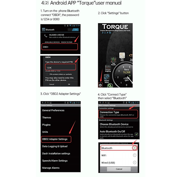 Auton Bluetooth -diagnostiikkamoottorin skannerityökalun vikakoodinlukija 1pcs