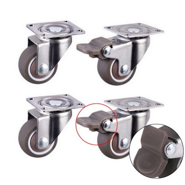 4kpl Huonekalupyörät Pyörät Pyörät Kääntyvä pyörä 1inch4 pcs