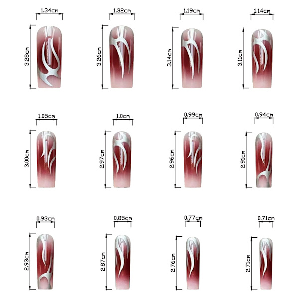 Long Water Pipe Fake Nails Tekokynnet W2 W2 W2