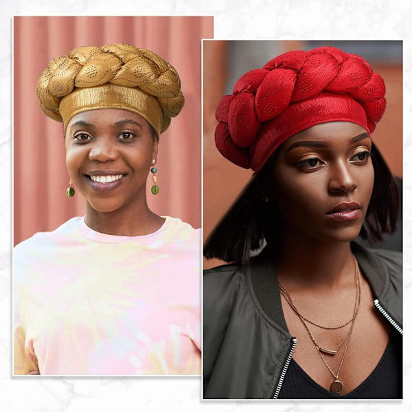 Turban Head Wraps Turband Hatte GULD Gold
