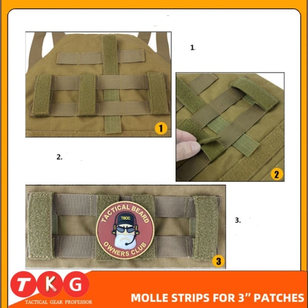 4STK/SÆT Tactical Molle Strip Adapter Vest KHAKI Khaki