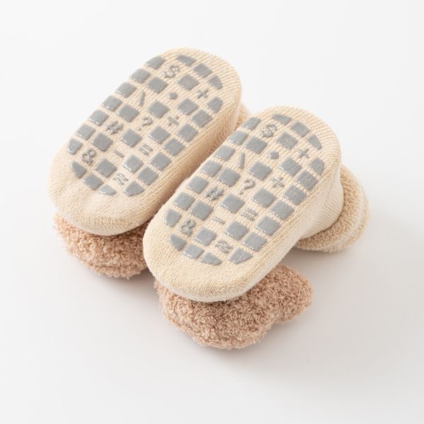 Talvisukat pehmeät puuvillaiset karhusukat Beige-M(1-3Y)