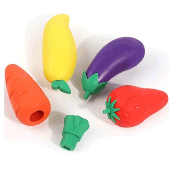 3kpl Fruit Eraser Sarjakuva MUNAKOISO MUNAKOISTO eggplant