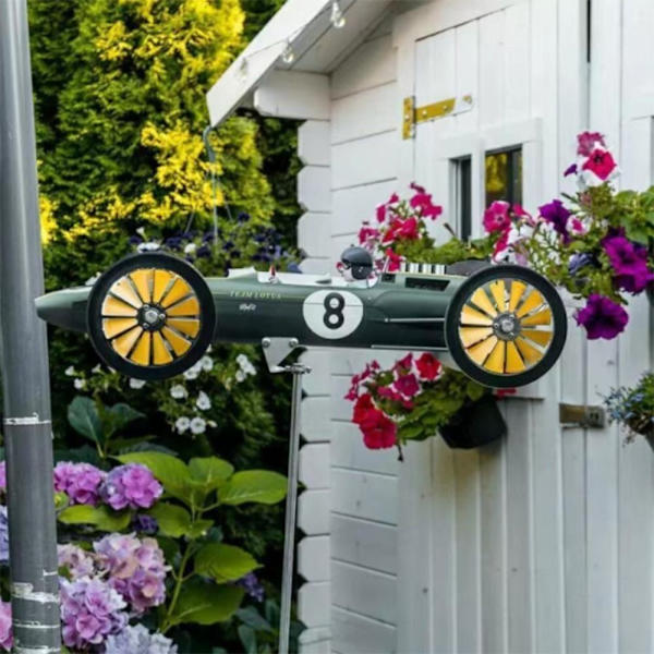 Garden Pinwheel Car Racer Windmill RED Red