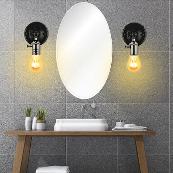 Rustik lampetlampe væglampe tråd metalbur C (PÆRE MEDFØLGER IKKE) C(Bulb not included)