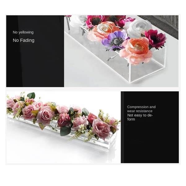 2 stk. Vase, blomstret midtpunkt Clear 2Pcs-2Pcs