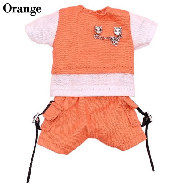 1Setti Fashion Doll T-paita Nukke Topit Shortsit ORANSSIT Orange