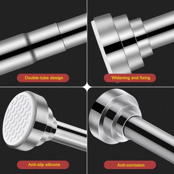 Udtrækkelige Stænger Bruseforhængsstænger 35CM 35cm