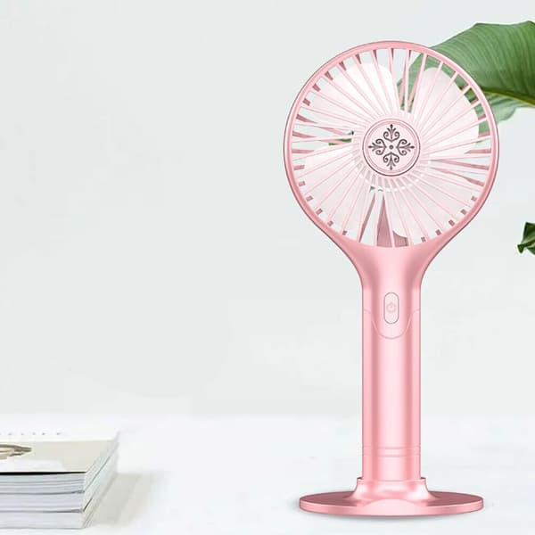 Håndholdt ventilator, bordventilator, PINK