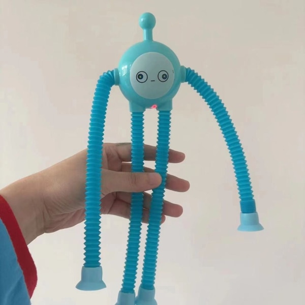 Teleskopisk Pop Tube Toy Spring Tube Toy BLÅ Blue