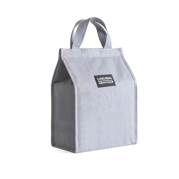 Isolerad Thermal Bag Kylväska Lunchväska GRÅ STOR grey large