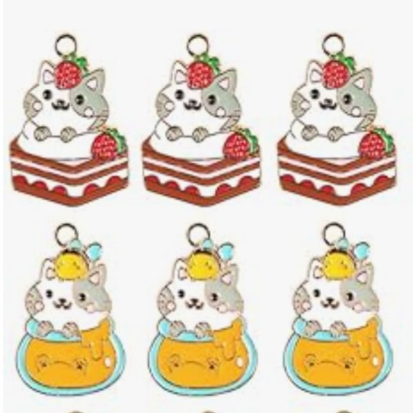 Søt Emalje Charms Kawaii Cat Mini Dingle Charms Legering Dyr