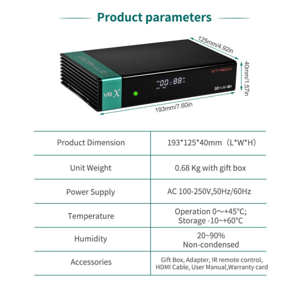 Satelliittivastaanotin DVB-S/S2/S2X EU PLUG EU PLUG EU Plug