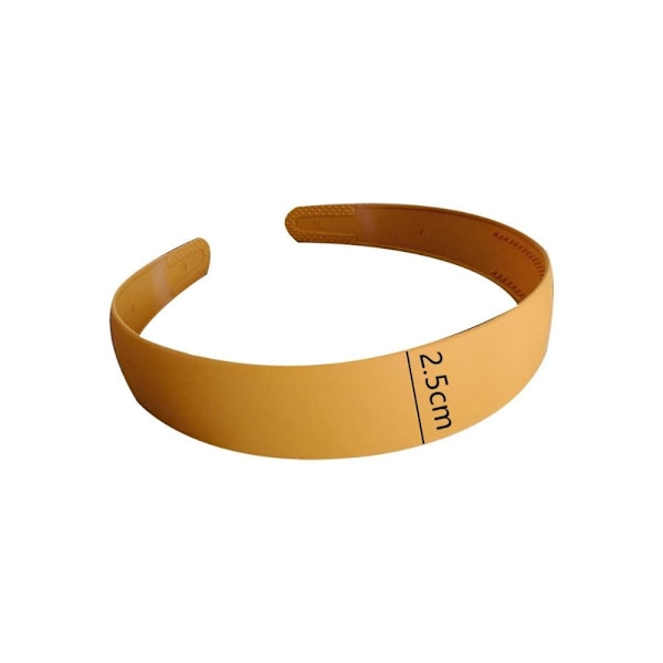 2 STK Bredt pandebånd massivt hårbånd GUL yellow