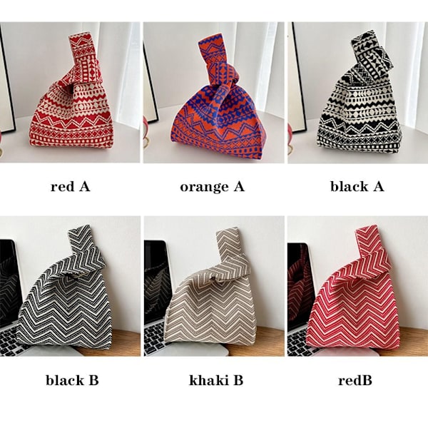 Stickad handväska Knot handledsväska KHAKI B B khaki B-B