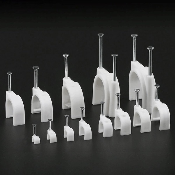 100 stk Circle Wall Clip Kabelklemmer 7MM 7mm