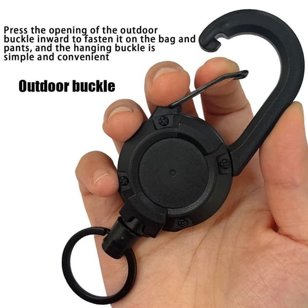 Automatiskt infällbart spänne infällbart nyckelring VIT white