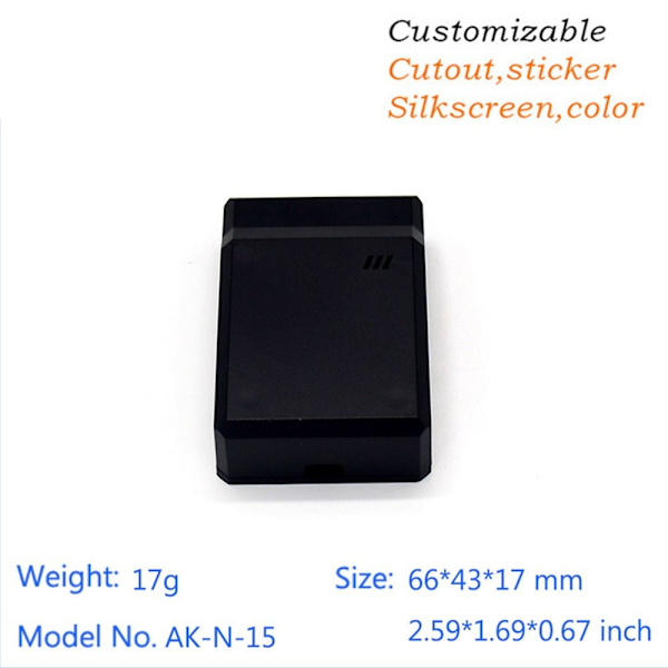 Elektronisk projektæske Vandtæt dæksel Projekt SORT 66X43X17MM Black 66x43x17mm