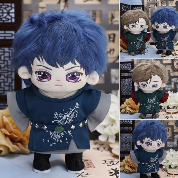 20cm Dockkläder Kimono Yukata BLÅ&GRÅ Blue&Grey