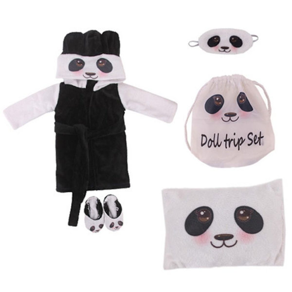 6 STK Dukke Sovepose Sett Pute Patch Tøffel PANDA PANDA panda