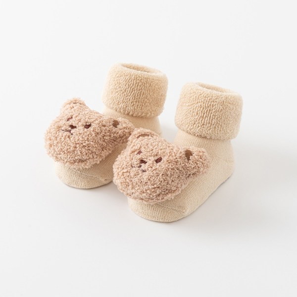 Vintermjuka björnstrumpor i bomull Anti-slip-sula Caramel-M(1-3Y)