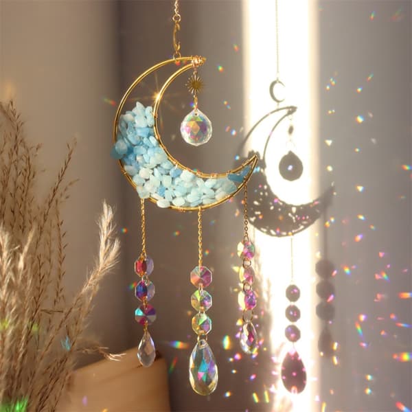 Crystal Moon Wind Chime KELTAINEN yellow