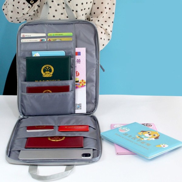 Opbevaringstaske til rejsedokumenter Familiepasholder GRÅ gray