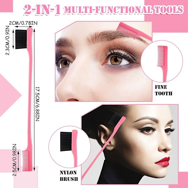 3 Stk Slick Brush Set Bristle Hair Brush PINK pink