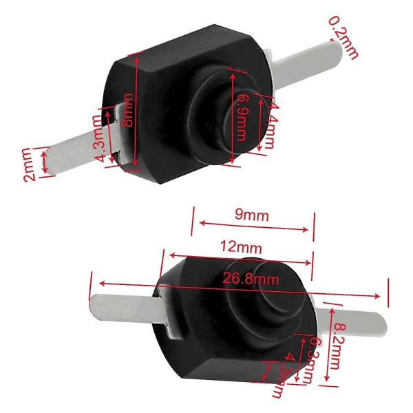 50 kpl Lukittava Mini ON/Off -kytkin itselukittuva mikropainike