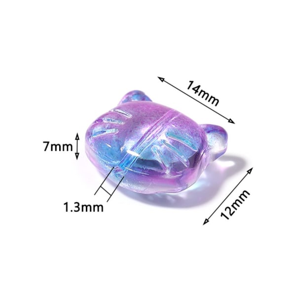 120 ST Cat Head Glaspärlor Glas Crystal Spacer Bead Charms