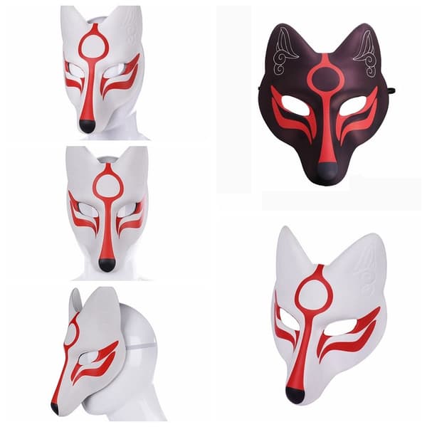 Foxes Masks Cosplay Masker SORT black