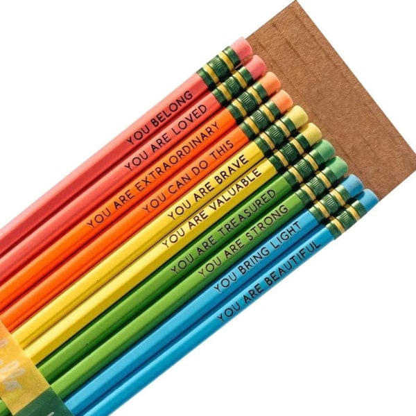 10 STK bekræftelsesblyantsæt Studenter inspirerende blyanter multicolor