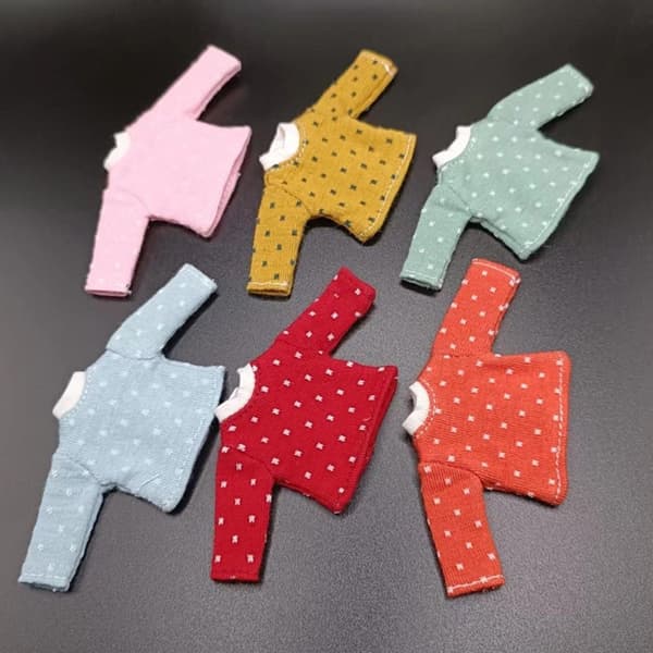 Dukke T-skjorte Sokker Cotton Dot Bluse BLÅ Blue