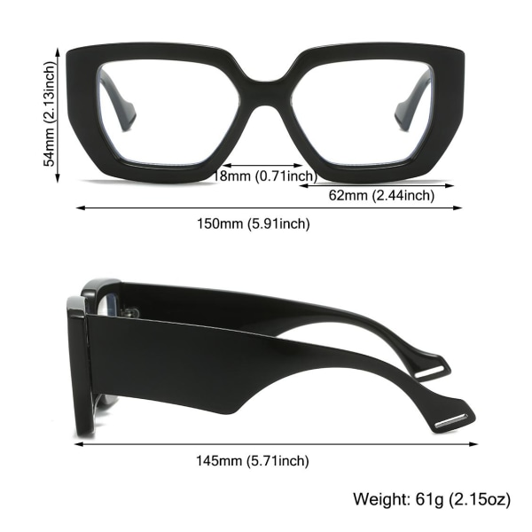 Sorte briller for kvinner Blue Light Briller C5 C5 C5