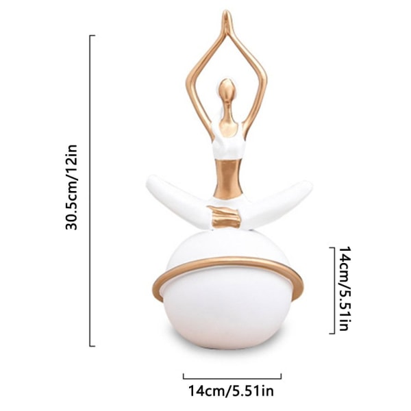 Yogafigurer Yoga Pose-skulpturer HVIT C C White C-C