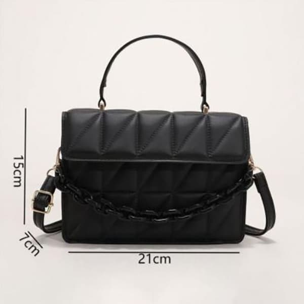 Plaid skuldertaske Crossbody tasker SORT black